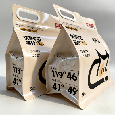 Geantă de gunoi pentru pisici sigilată pe opt fețe, cu mâner cu fermoar